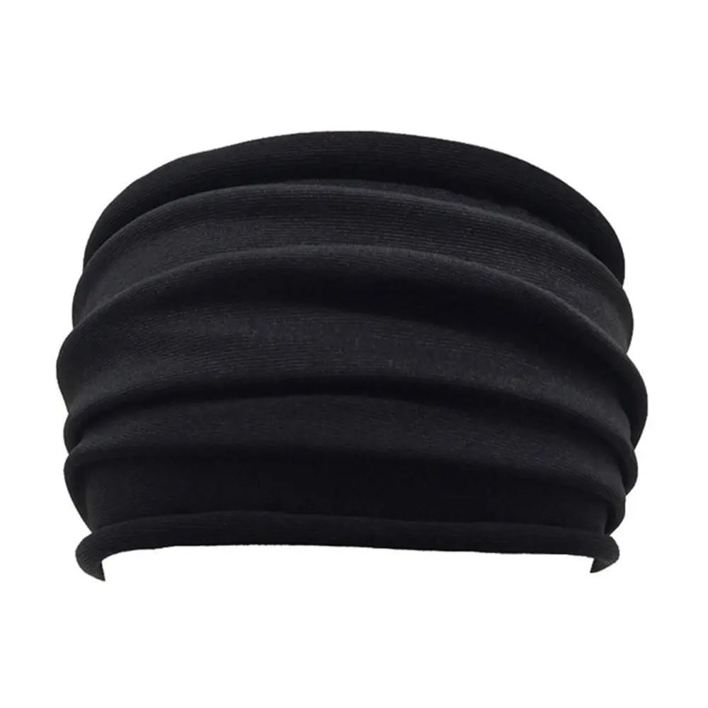 Black cross-knotted fabric headband for yoga and workout