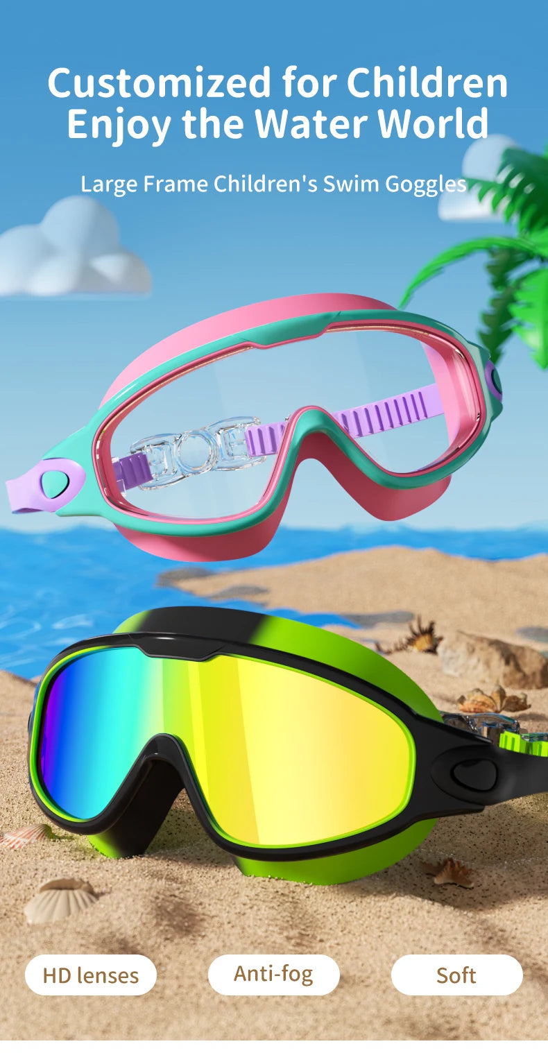 Kids Anti-Fog Swim Goggles with UV Protection