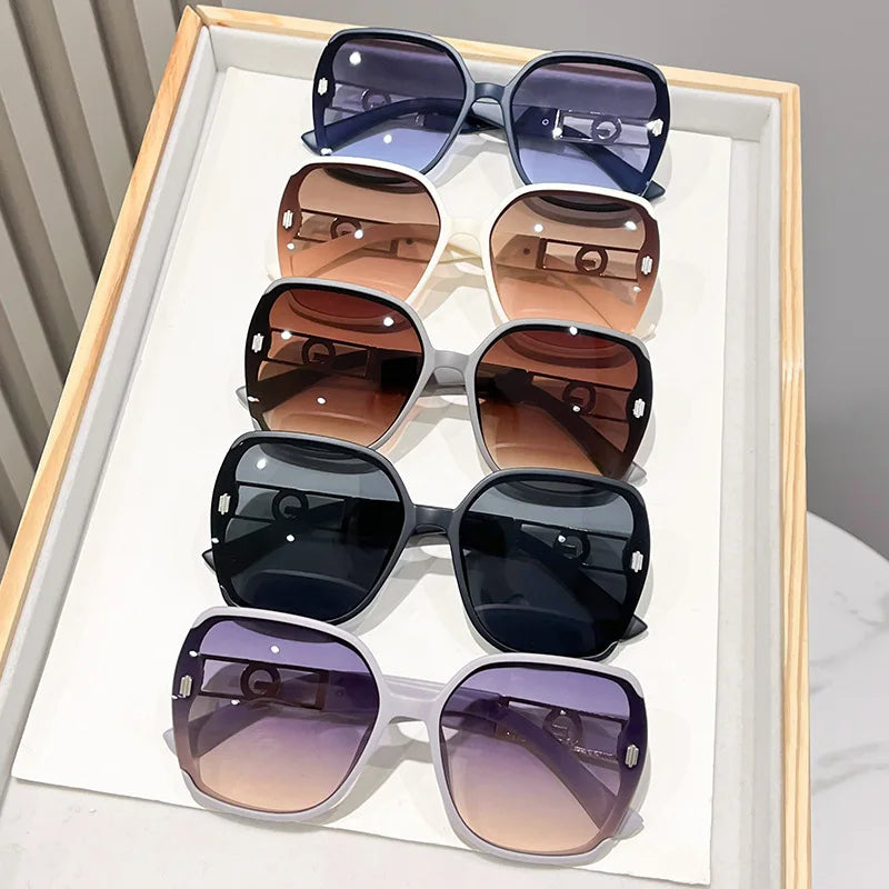 Oversized Square Sunglasses with Gradient Lenses
