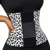 Leopard Print Waist Trainer with Double Belt Closure