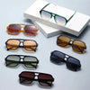 Double Bridge Square Aviator Sunglasses - Retro UV400 Protection for Men and Women