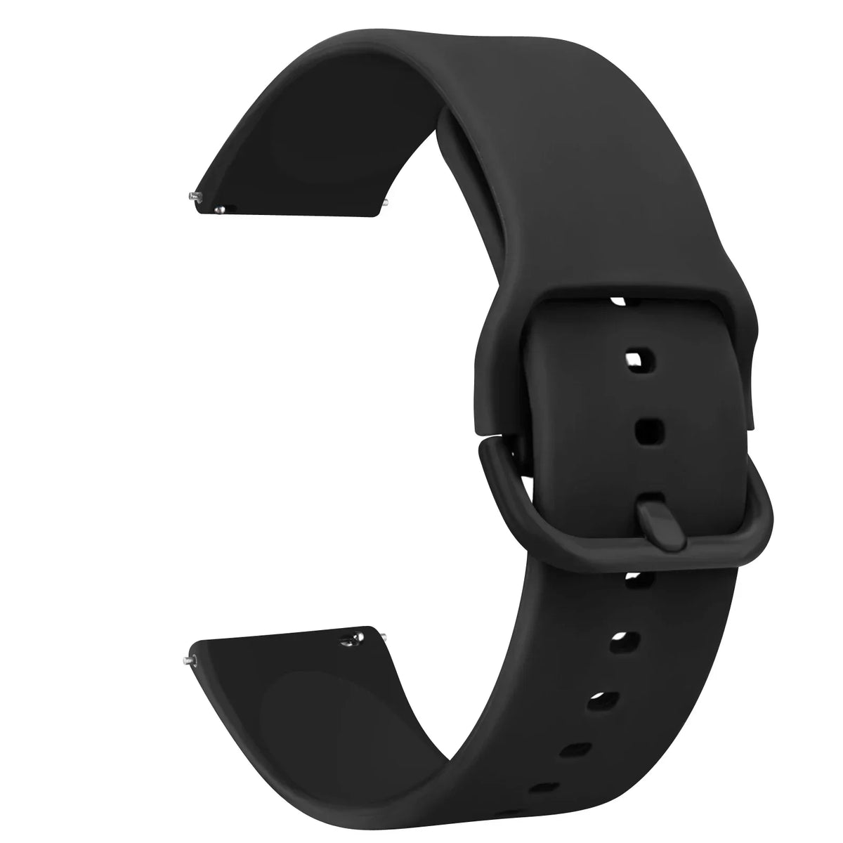 A black silicone watch strap for Huawei and Honor watches shown from the side.