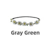 Gray Green floral rose wreath crown headpiece