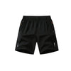 Black men's lightweight quick-dry running shorts shown flat lay.