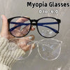 Women's Round Frame Blue Light Blocking Myopia Glasses