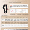 Size selection chart for varicose vein medical compression stockings in graduated pressure