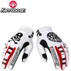 A pair of white and black FastGoose full-finger motocross and off-road cycling gloves shown against a white background.