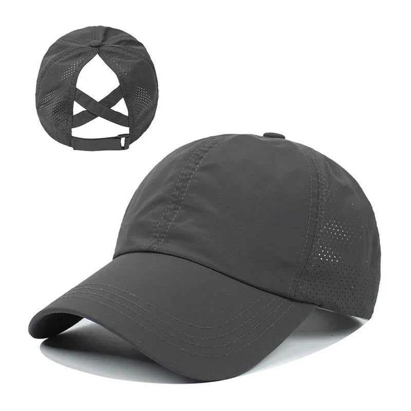 Quick-Dry Mesh Ponytail Baseball Cap