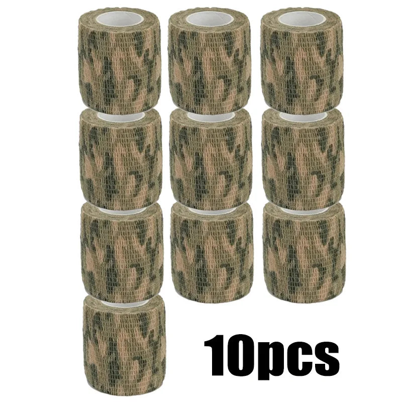 Diez rollos de vendas elásticas de camuflaje para deportes y caza