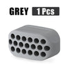 Grey silicone jawline exerciser and facial toner with 1 piece