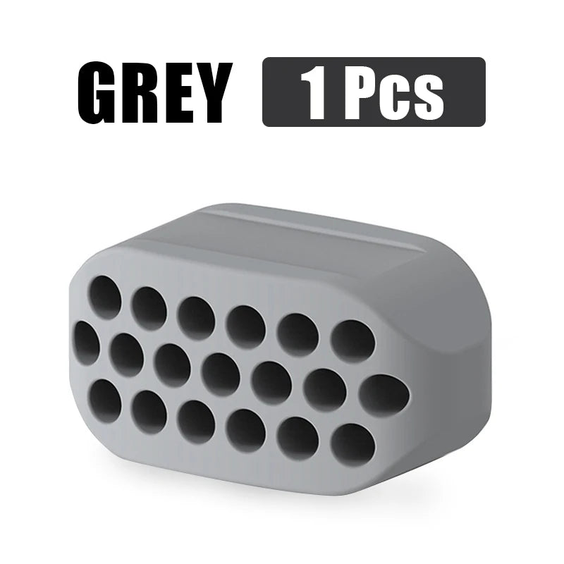 Grey silicone jawline exerciser and facial toner with 1 piece