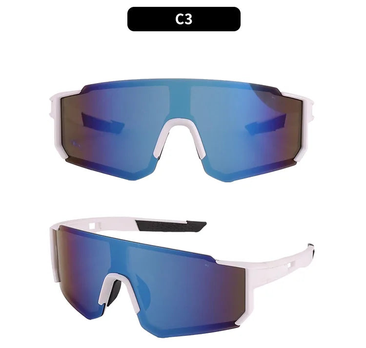 UV400 Cycling Sunglasses with Blue Mirror Lens