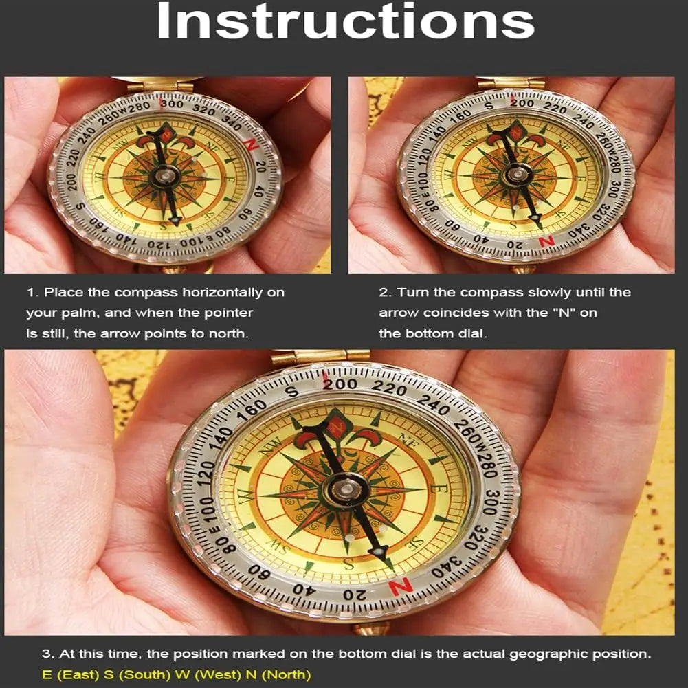 Vintage Brass Compass for Outdoor Navigation