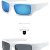 White/Blue sunglasses shown in a side view with a lens tint and frame details.