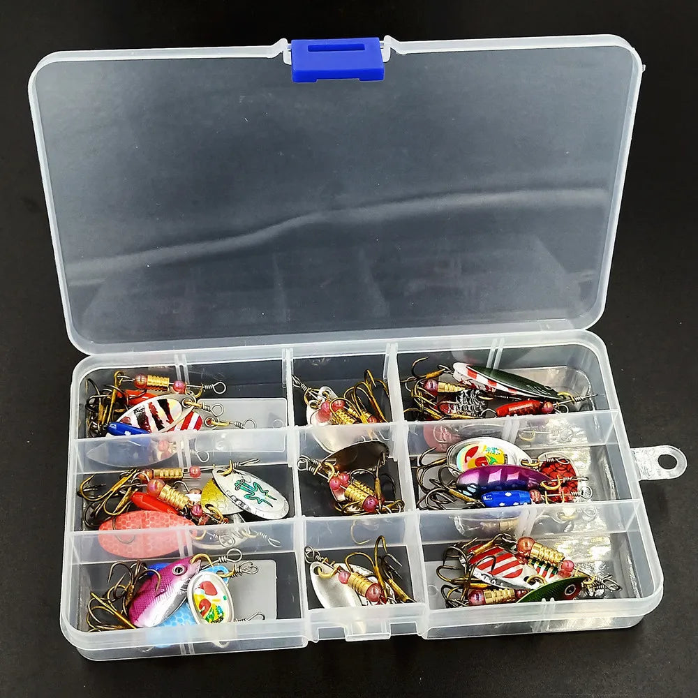 Metal Spinner Fishing Lure Kit (30 Pieces)