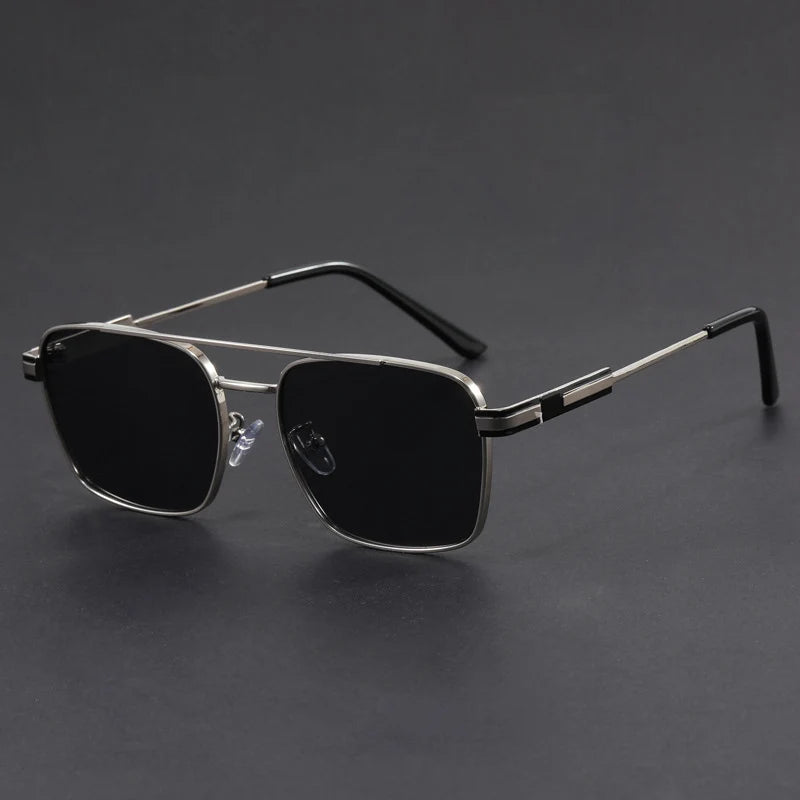 Square Metal Sunglasses with UV400 Protection