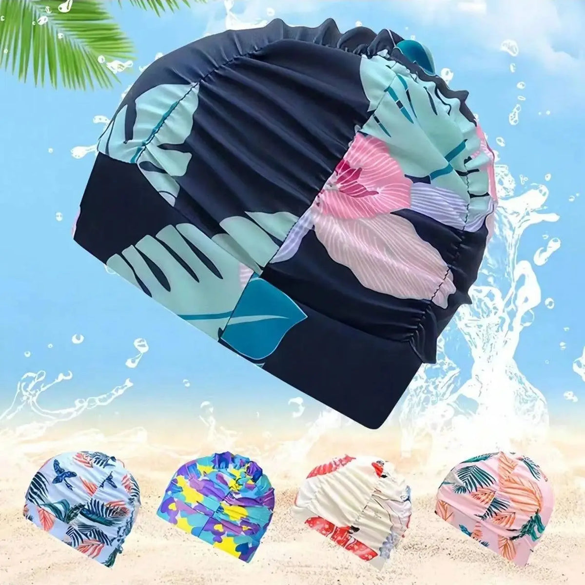 Comfortable Long Hair Swimming Cap with Ear Protection