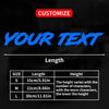 Graphique montrant les options de personnalisation de la longueur et de la hauteur du texte pour un autocollant.