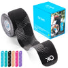 A roll of OKTape kinesiology therapy tape and its retail box with various color options.