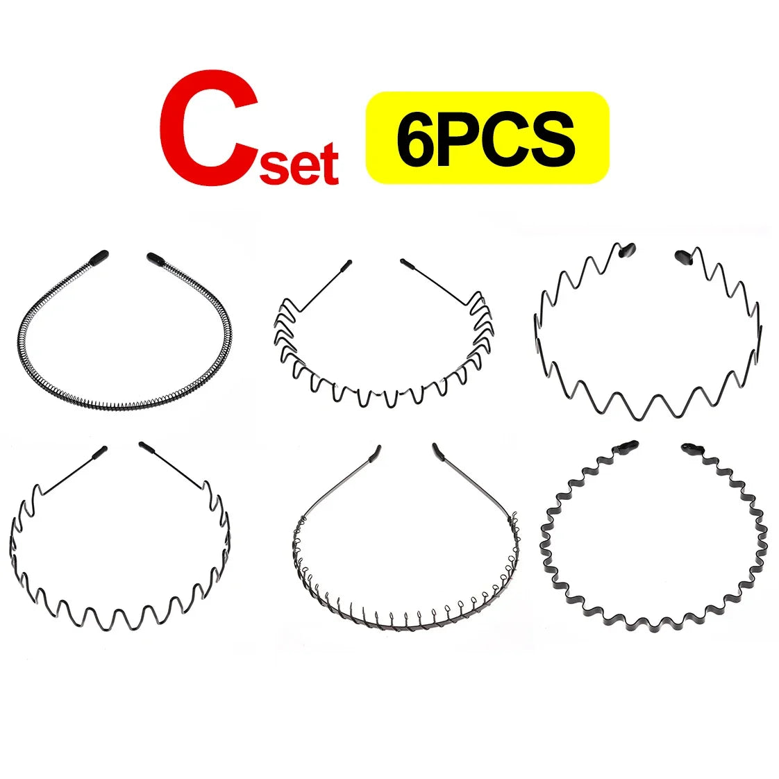 A set of six metal hair bands for fashion