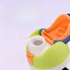 An orange and green stainless steel insulated fitness cup with a straw.