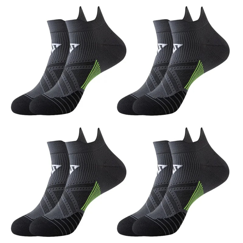 Mehrfachpack schwarze Kompressions-Sportstrümpfe für Herren und Damen, von der Seite gezeigt
