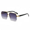 Black and gold retro double bridge aviator sunglasses with UV400 protection
