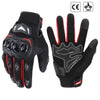 Gants tactiques noirs pour moto, pour motos tout-terrain et motocross, vue rapprochée.