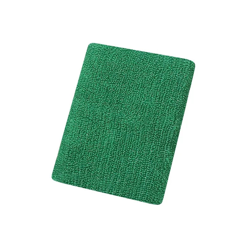 A rectangular green multi-sport breathable wristband for activewear.