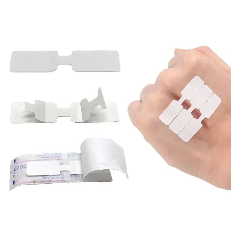 Assortment of adhesive wound patches including various shapes and sizes for medical use