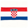 Bandeau à ruban d'un drapeau plié multi-national, avec les rayures de Pays-Bas, Suisse et Croatie sur un médaillon