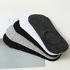 A stack of multi-colored breathable cotton ankle socks in black, gray, white, and black.