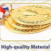 A set of gold, silver, and bronze award medals with ribbons showcasing high-quality material and unique designs.