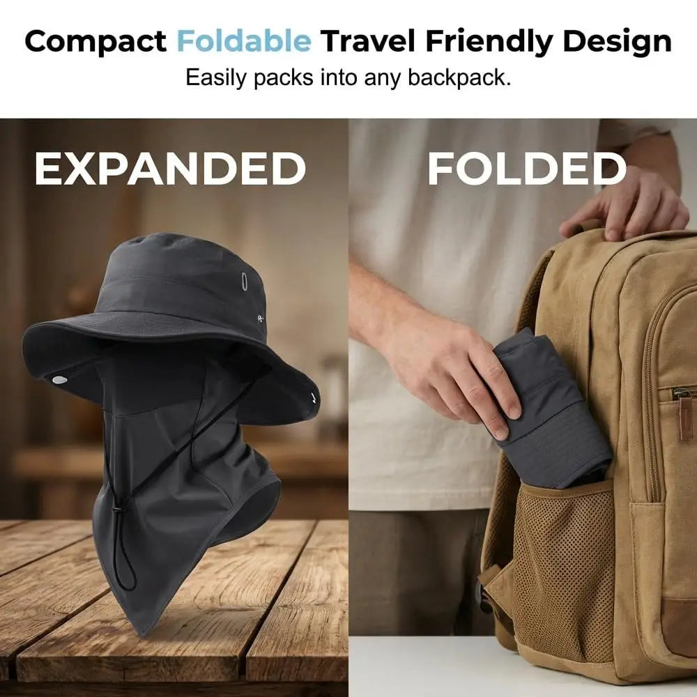 Breathable Fisherman Hat with Detachable Face Mask