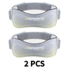 Two gray adjustable knee straps with yellow stitching for tendon support