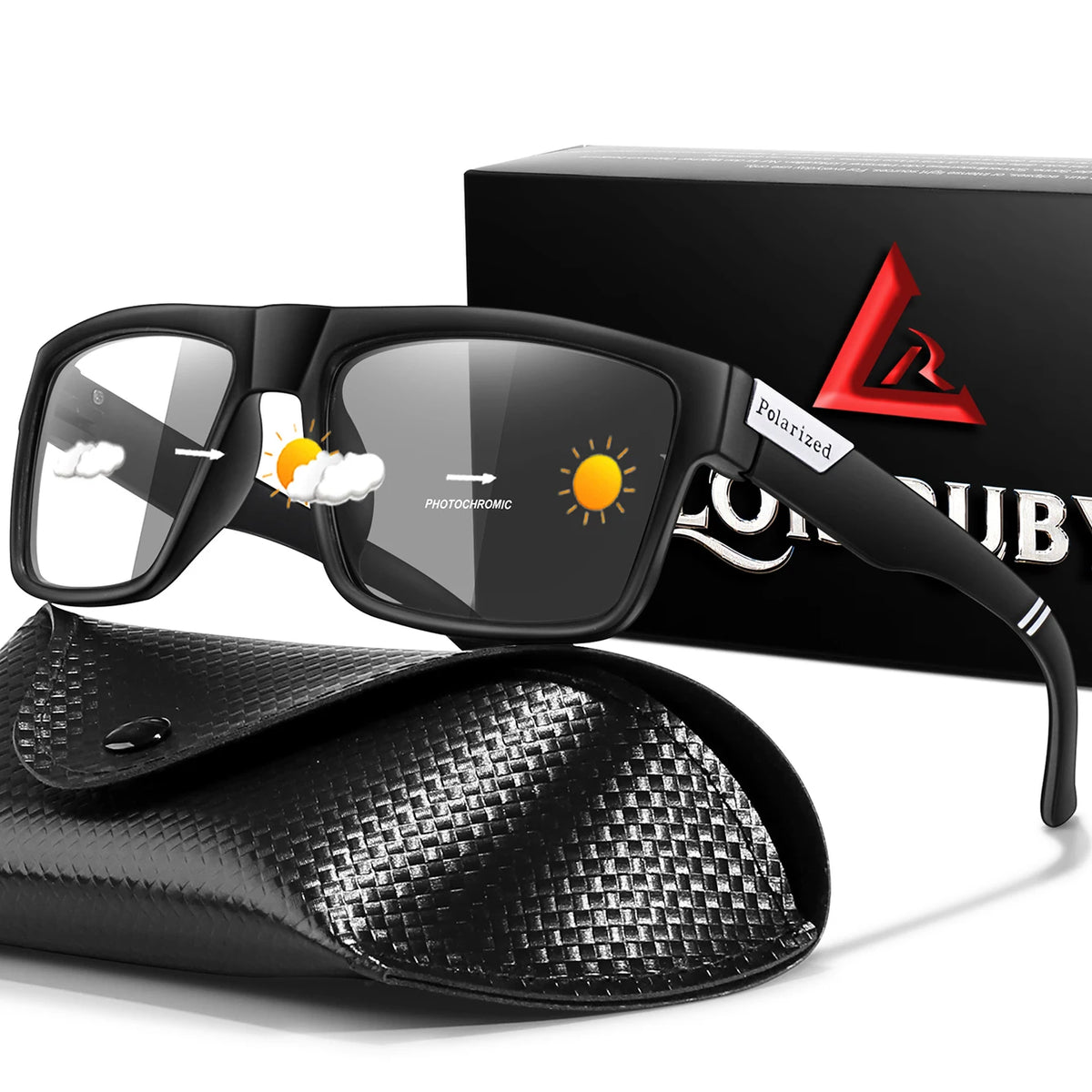 Photochromic Sunglasses with Protective Case