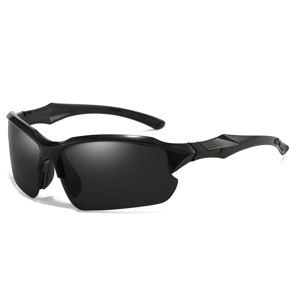 Polarized Half-Frame Sport Sunglasses with Anti-Glare Lenses