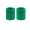 Pair of green dual sports wristbands for sweat absorption