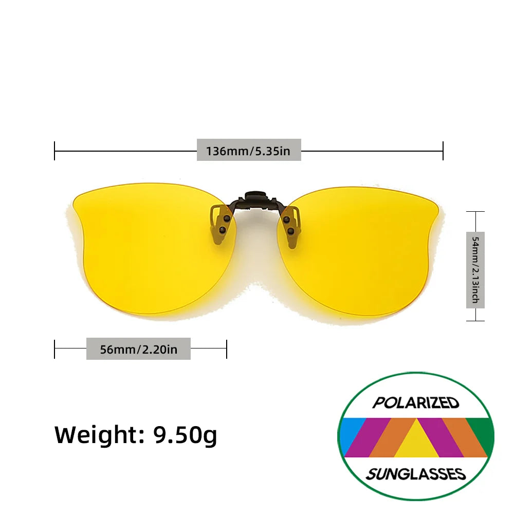 Flip-Up Clip-On Polarized Sunglasses with UV400 Protection