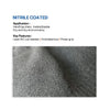 Close-up view of a gray nitrile coated work glove texture.