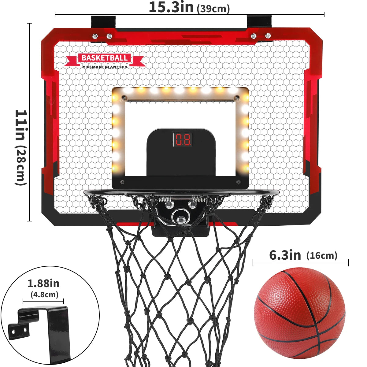 Mini Over-the-Door Basketball Hoop for Kids