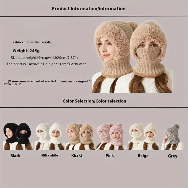 Zwei Models zeigen eine beige Thermofleece-Mütze mit winddichten Ohrenabdeckungen in verschiedenen Farben.