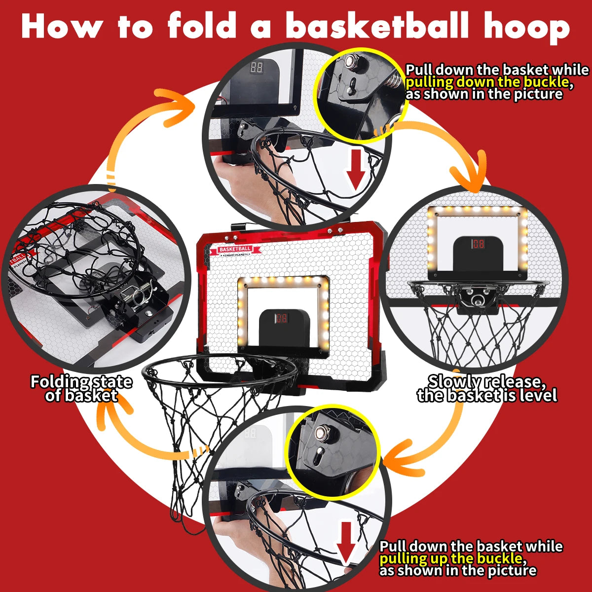 Mini Over-the-Door Basketball Hoop for Kids