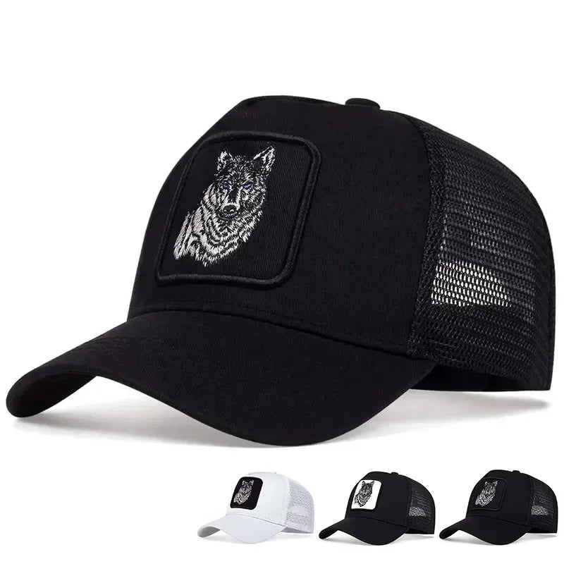 Embroidered Wolf Baseball Cap – Breathable, Adjustable, Unisex