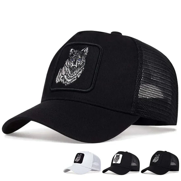 Embroidered Wolf Baseball Cap – Breathable, Adjustable, Unisex
