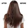 Before and after comparison of hair using a heatless curling rod headband