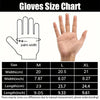 Gloves size chart showing measurements in centimeters and inches for sizes M, L, and XL