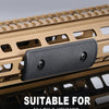 A black tactical rail panel kit designed to fit M-LOK and KeyMod guide rails on a firearm receiver.
