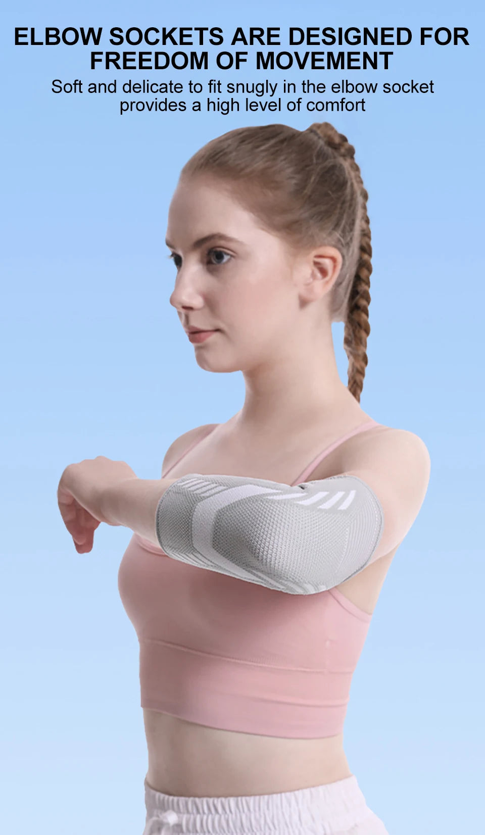 Elastic Elbow Support Sleeve for Sports and Gym