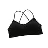 Black women's cross strap sports bra top